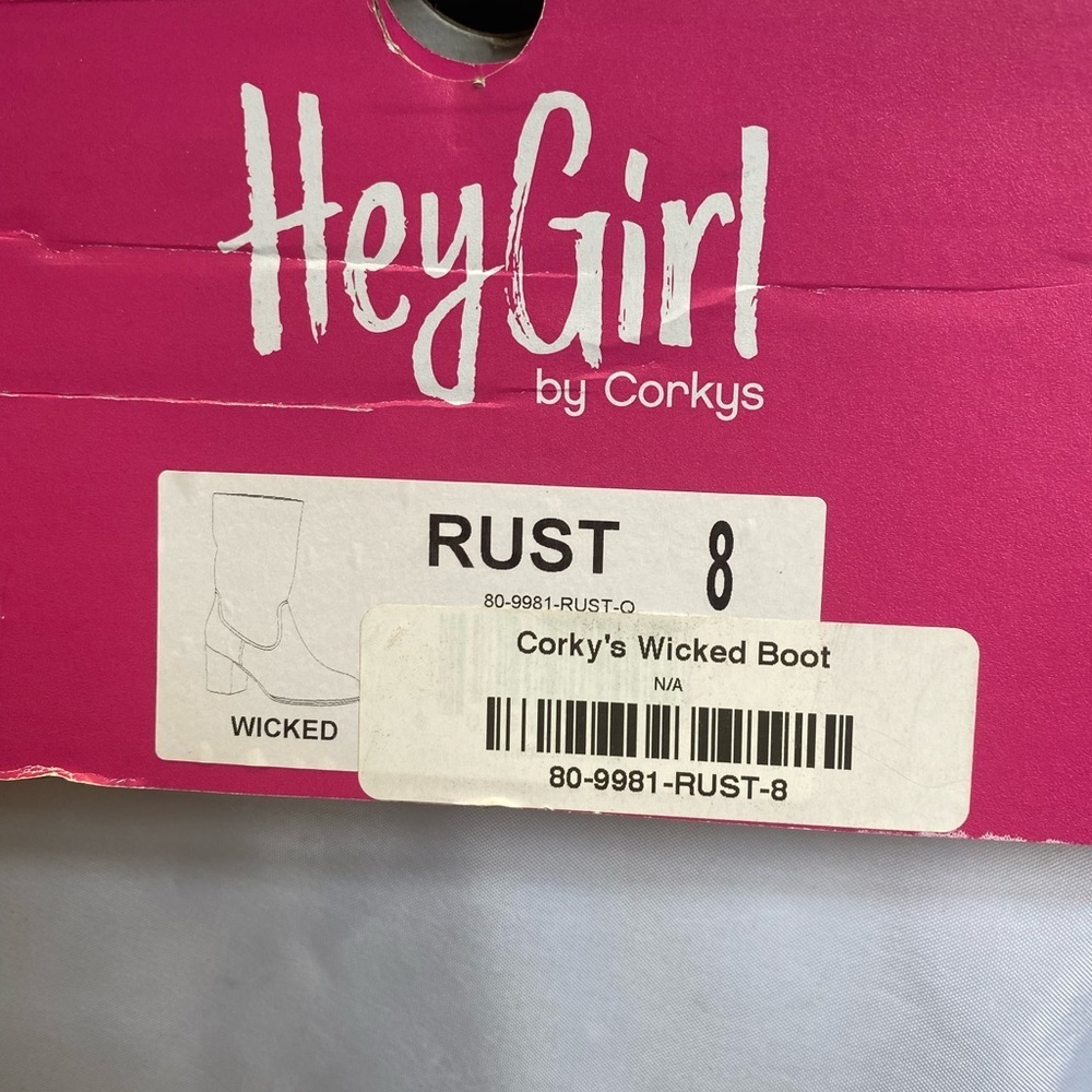 NIB Corky’s Wicked Woman’s Suede Boots - Color Rust - Picture 7 of 9